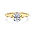 Ellis - 14K White-Yellow Gold Oval Diamond Engagement Ring