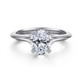 Ellis - 14K White Gold Oval Diamond Engagement Ring