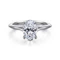 Ellis - 14K White Gold Oval Diamond Engagement Ring
