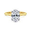 Ellis - 14K Mix of White and Yellow Gold Oval Diamond Engagement Ring