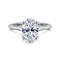 Ellis - 14K White Gold Oval Diamond Engagement Ring