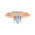 Ellis - 14K White-Rose Gold Pear Shape Diamond Engagement Ring