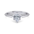 Ellis - 14K White Gold Pear Shape Diamond Engagement Ring