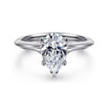 Ellis - 14K White Gold Pear Shape Diamond Engagement Ring