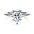 Ellis - 14K White Gold Pear Shape Diamond Engagement Ring