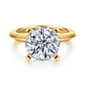 Ellis - 14K White-Yellow Gold Round Diamond Engagement Ring