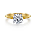 Ellis - 14K White-Yellow Gold Round Diamond Engagement Ring