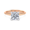 Ellis - 14K White-Rose Gold Round Diamond Engagement Ring