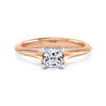 Ellis - 14K White-Rose Gold Princess Cut Diamond Engagement Ring
