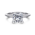 Ellis - 14K White Gold Princess Cut Diamond Engagement Ring