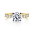 Avery - 14K White-Yellow Gold Round Diamond Engagement Ring