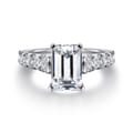 Piper - 14K White Gold Emerald Cut Diamond Engagement Ring