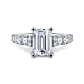 Piper - 14K White Gold Emerald Cut Diamond Engagement Ring