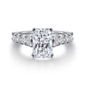 Piper - 14K White Gold Rectangular Radiant Cut Diamond Engagement Ring