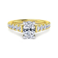 Piper - 14K White-Yellow Gold Oval Diamond Engagement Ring