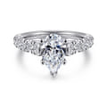 Piper - 14K White Gold Pear Shape Diamond Engagement Ring