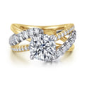 Zaira - 14K White-Yellow Gold Round Diamond Engagement Ring