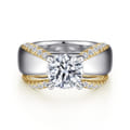 Orleans - 14K White-Yellow Gold Round Diamond Engagement Ring