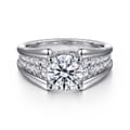 Sutter - 14K White Gold Round Diamond Engagement Ring