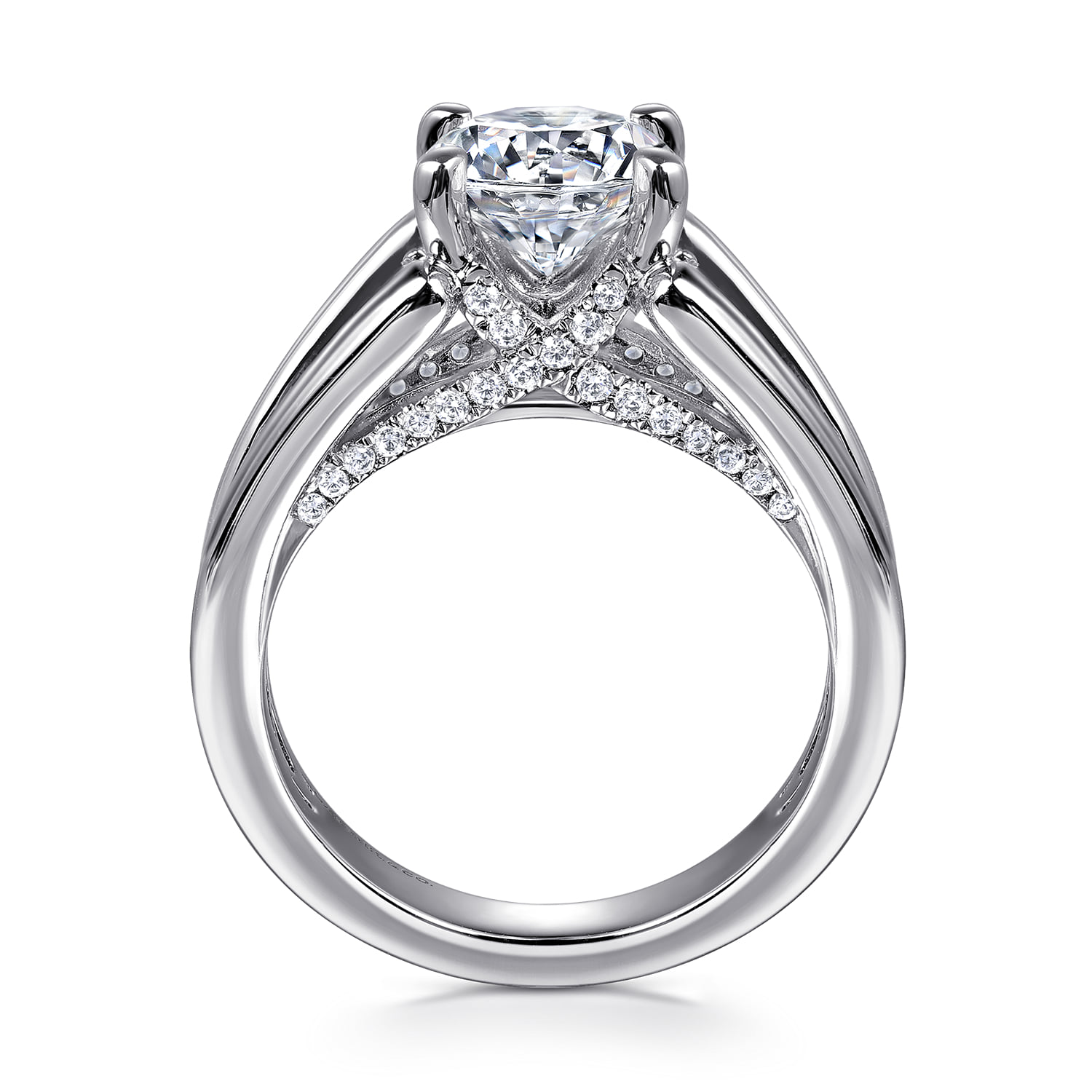 Round Diamond Engagement Ring in 14K White Gold, photograph 2