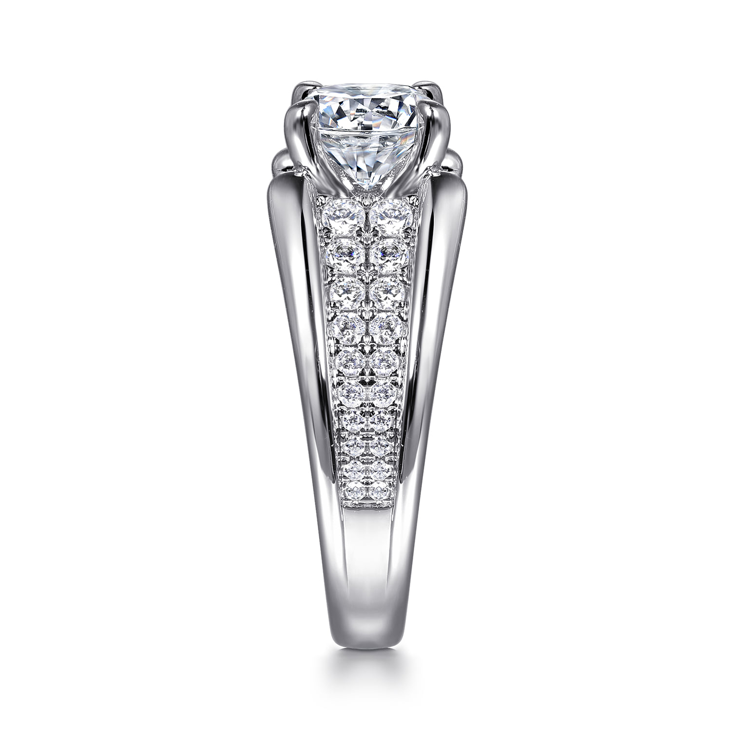 Round Diamond Engagement Ring in 14K White Gold, photograph 5
