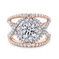 Naples - 14K White-Rose Gold Round Halo Diamond Engagement Ring