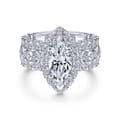 Moore - 14K White Gold Marquise Halo Diamond Engagement Ring