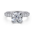Amira - 14K White Gold Cushion Cut Diamond Engagement Ring