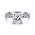 Amira - 14K White Gold Cushion Cut Diamond Engagement Ring