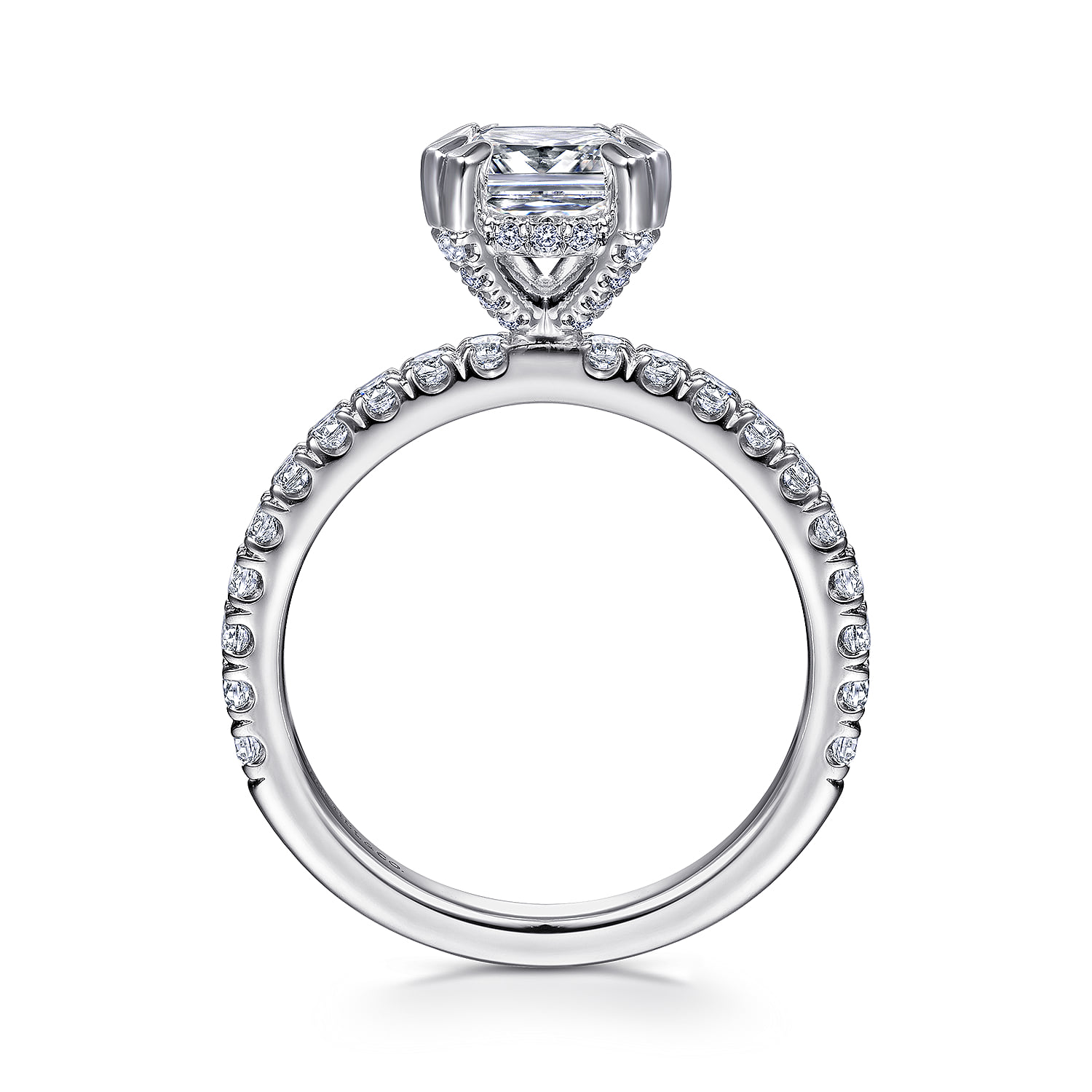 Cushion Diamond Engagement Ring in 14K White Gold, photograph 2