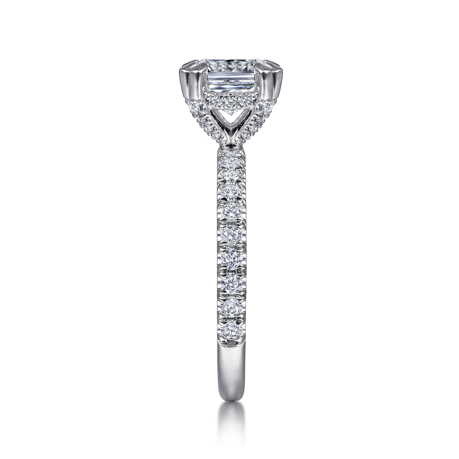Cushion Diamond Engagement Ring in 14K White Gold, photograph 5