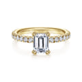 Amira - 14K Yellow Gold Emerald Cut Diamond Engagement Ring