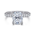 14K White Gold Elongated Cushion Cut Diamond Engagement Ring