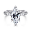 Amira - 14K White Gold Marquise Cut Diamond Engagement Ring