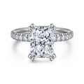 Amira - 14K White Gold Radiant Cut Diamond Engagement Ring