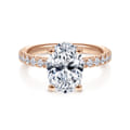 Amira - 14K Rose Gold Oval Diamond Engagement Ring