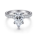 Amira - 14K White Gold Pear Shape Diamond Engagement Ring