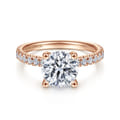 Amira - 14K Rose Gold Round Diamond Engagement Ring