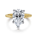 Bobbi - 14K White-Yellow Gold Pear Shape Diamond Engagement Ring