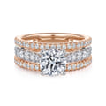 Fiji - 14K White-Rose Gold Round Diamond Engagement Ring