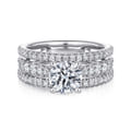 Fiji - 14K White Gold Round Diamond Engagement Ring