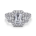Gibson - 14K White Gold Emerald Cut Diamond Engagement Ring