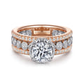 Ethel - 14K White-Rose Gold Round Diamond Engagement Ring