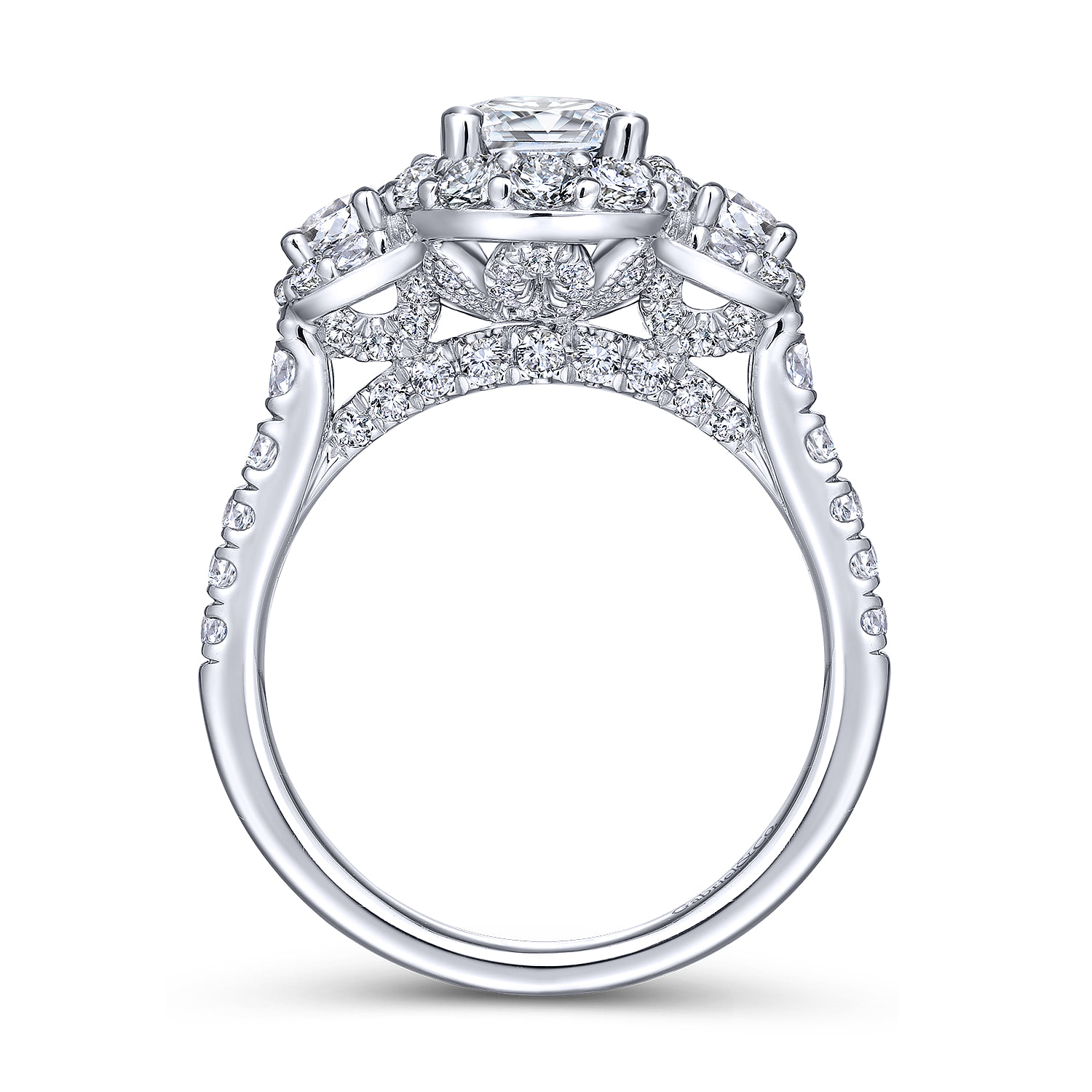 Pear Diamond Engagement Ring in 14K White Gold, photograph 2