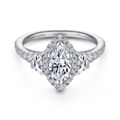 Martina - 14K White Gold Marquise Shape Diamond Engagement Ring