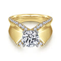 Miranda - 14K White-Yellow Gold Round Diamond Engagement Ring