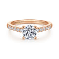 14K Rose Gold Round Diamond Engagement Ring