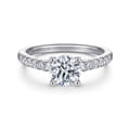 Jones - 14K White Gold Round Diamond Engagement Ring