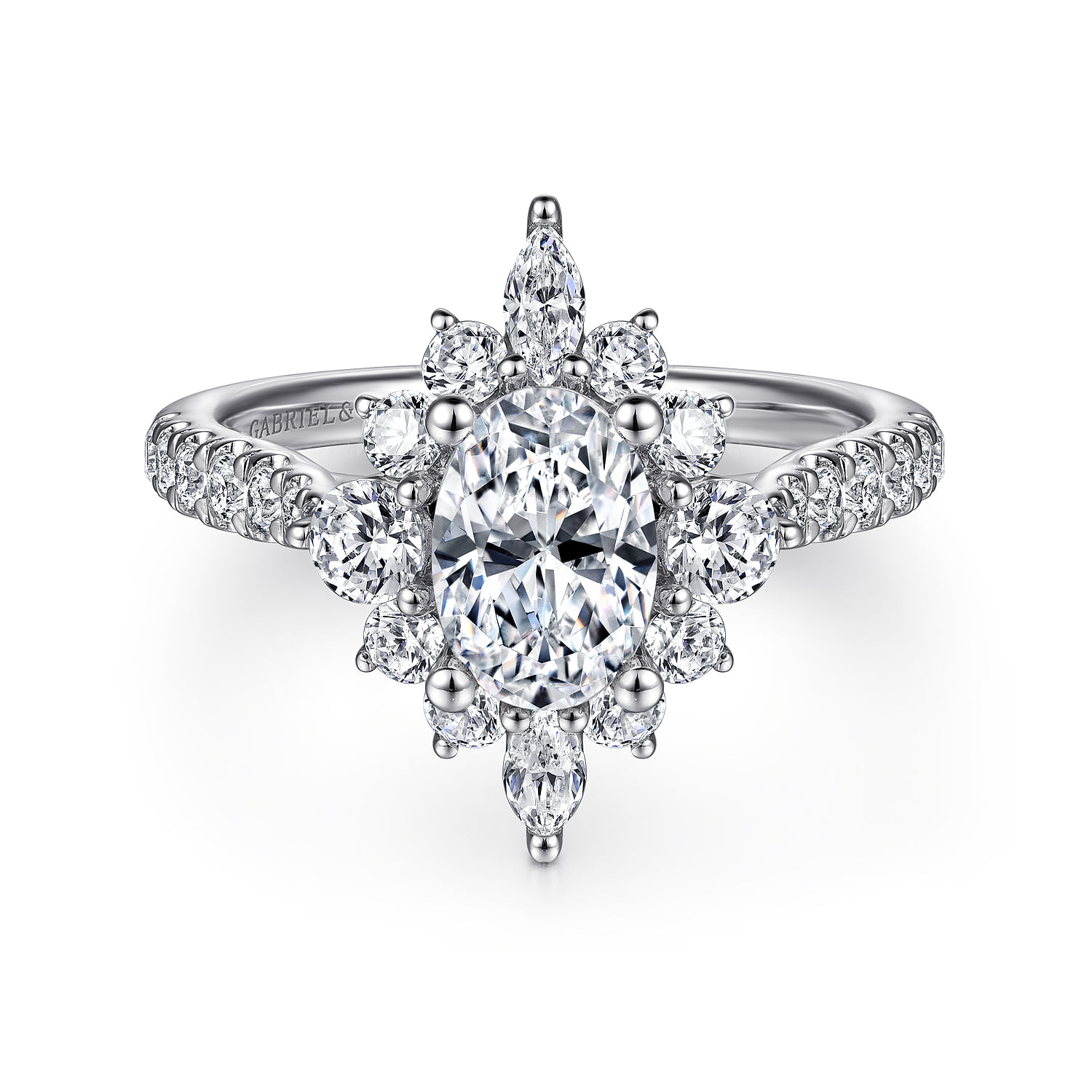 Unique Halo Diamond Engagement Ring
