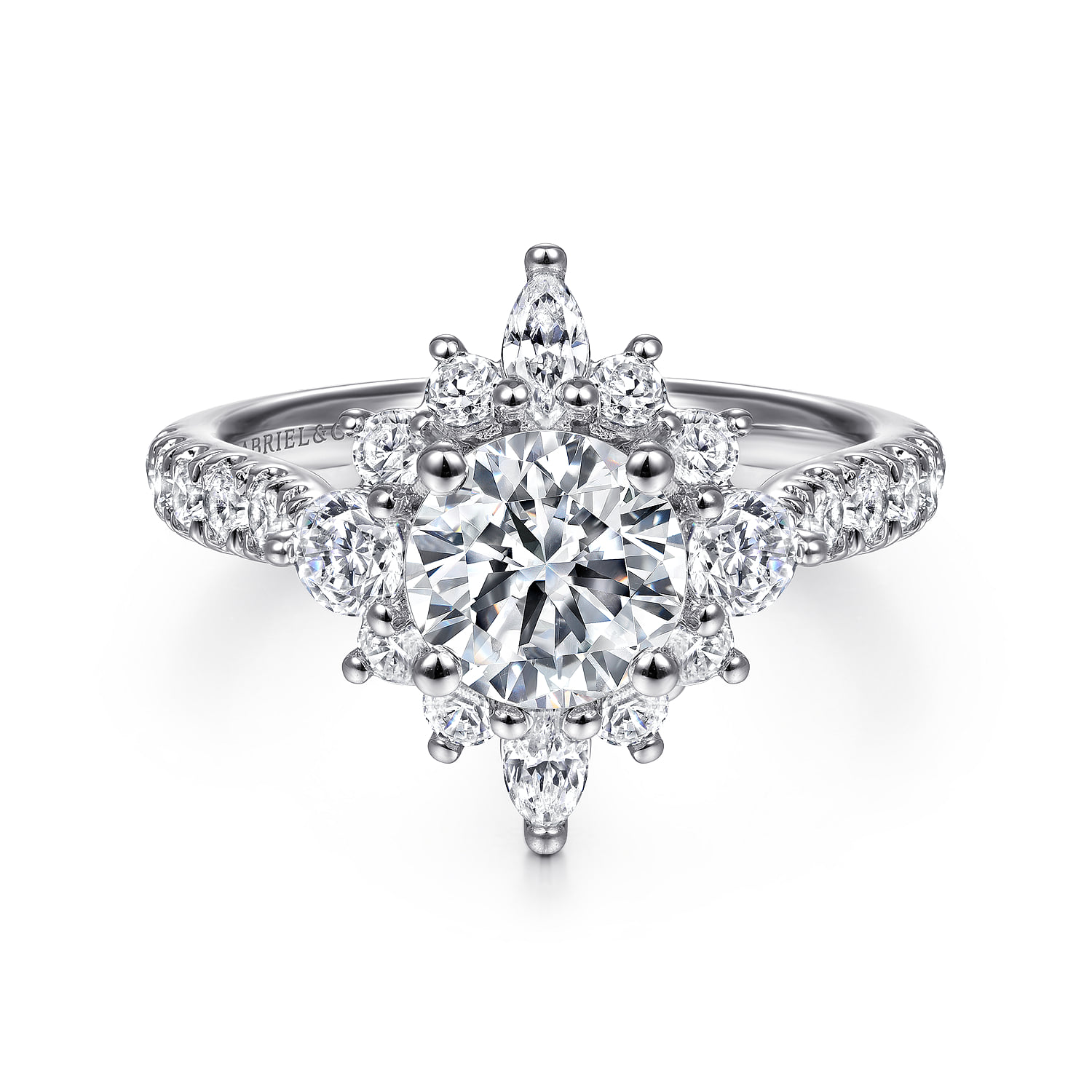 Unique Halo Diamond Engagement Ring
